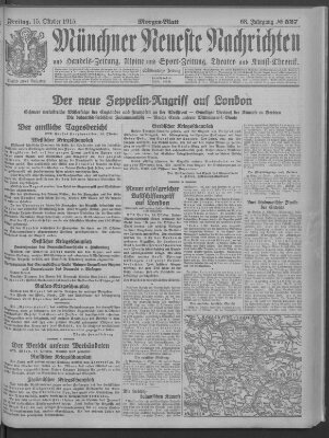 Münchner neueste Nachrichten Freitag 15. Oktober 1915