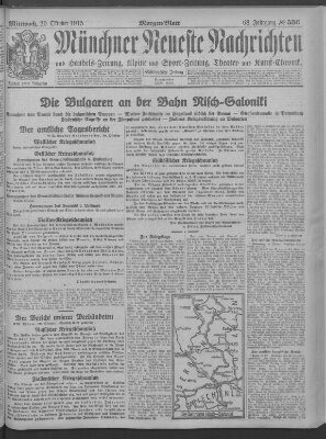 Münchner neueste Nachrichten Mittwoch 20. Oktober 1915