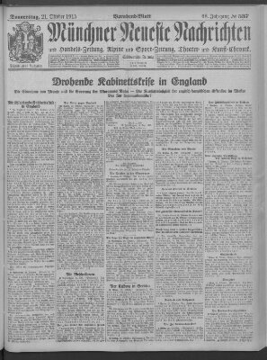 Münchner neueste Nachrichten Donnerstag 21. Oktober 1915