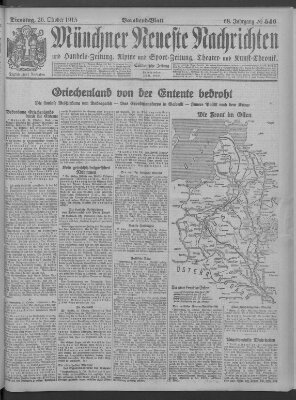 Münchner neueste Nachrichten Dienstag 26. Oktober 1915