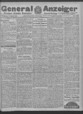 Münchner neueste Nachrichten Mittwoch 27. Oktober 1915