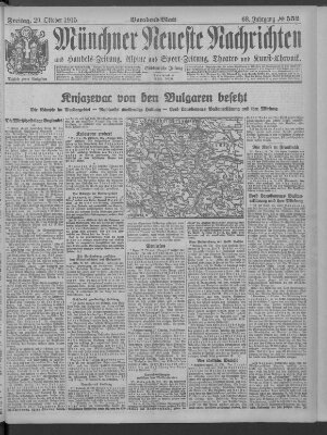 Münchner neueste Nachrichten Freitag 29. Oktober 1915