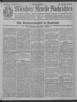 Münchner neueste Nachrichten Samstag 30. Oktober 1915