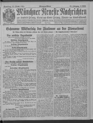 Münchner neueste Nachrichten Samstag 30. Oktober 1915