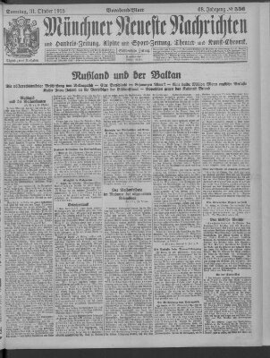 Münchner neueste Nachrichten Sonntag 31. Oktober 1915