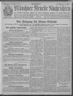 Münchner neueste Nachrichten Montag 1. November 1915