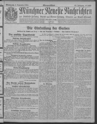 Münchner neueste Nachrichten Mittwoch 3. November 1915