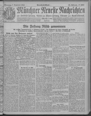 Münchner neueste Nachrichten Sonntag 7. November 1915