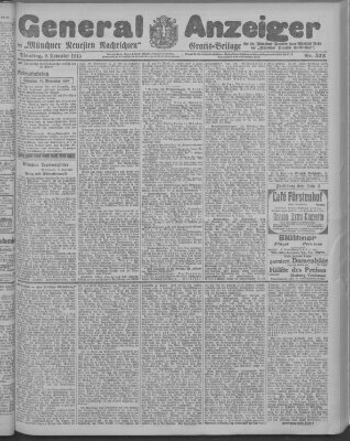 Münchner neueste Nachrichten Dienstag 9. November 1915