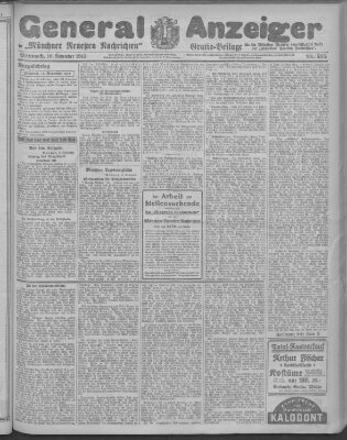 Münchner neueste Nachrichten Mittwoch 10. November 1915