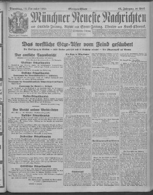 Münchner neueste Nachrichten Dienstag 16. November 1915