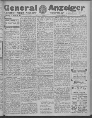 Münchner neueste Nachrichten Dienstag 16. November 1915