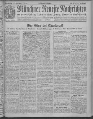 Münchner neueste Nachrichten Mittwoch 17. November 1915