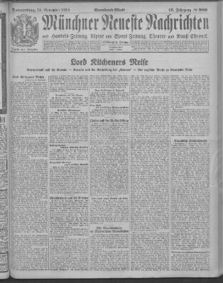 Münchner neueste Nachrichten Donnerstag 18. November 1915