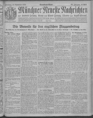 Münchner neueste Nachrichten Freitag 19. November 1915