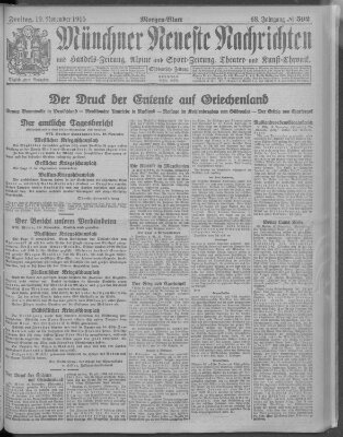 Münchner neueste Nachrichten Freitag 19. November 1915