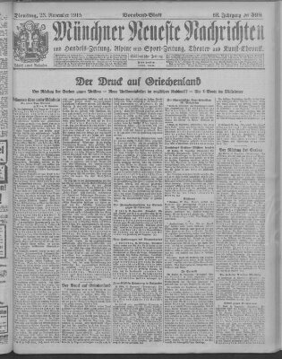 Münchner neueste Nachrichten Dienstag 23. November 1915