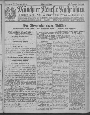 Münchner neueste Nachrichten Dienstag 23. November 1915