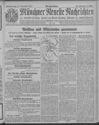 Münchner neueste Nachrichten Donnerstag 25. November 1915