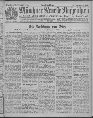 Münchner neueste Nachrichten Samstag 27. November 1915