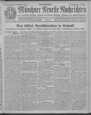 Münchner neueste Nachrichten Dienstag 30. November 1915