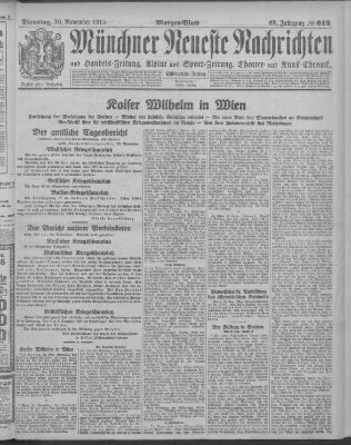 Münchner neueste Nachrichten Dienstag 30. November 1915