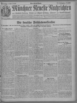 Münchner neueste Nachrichten Sonntag 9. April 1916