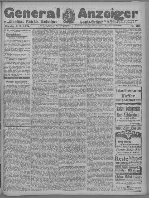 Münchner neueste Nachrichten Sonntag 16. April 1916