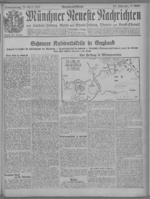 Münchner neueste Nachrichten Donnerstag 20. April 1916