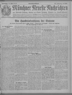 Münchner neueste Nachrichten Sonntag 30. April 1916