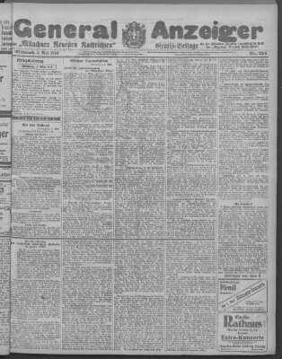 Münchner neueste Nachrichten Mittwoch 3. Mai 1916