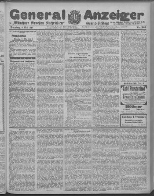 Münchner neueste Nachrichten Dienstag 9. Mai 1916