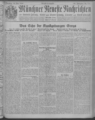 Münchner neueste Nachrichten Dienstag 16. Mai 1916