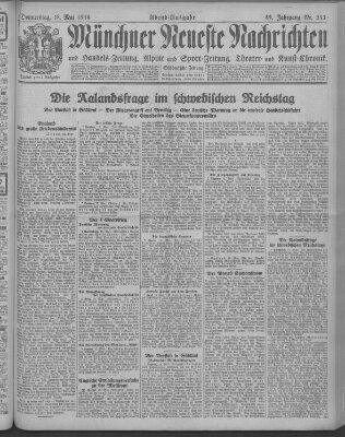 Münchner neueste Nachrichten Donnerstag 18. Mai 1916