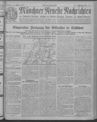 Münchner neueste Nachrichten Samstag 20. Mai 1916