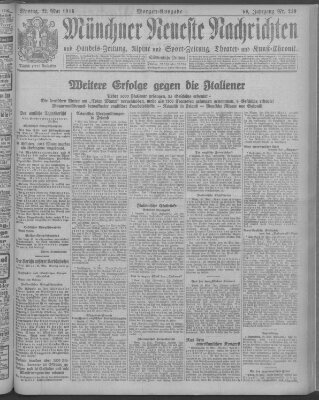 Münchner neueste Nachrichten Montag 22. Mai 1916