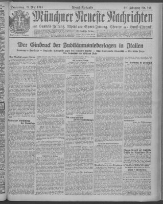 Münchner neueste Nachrichten Donnerstag 25. Mai 1916