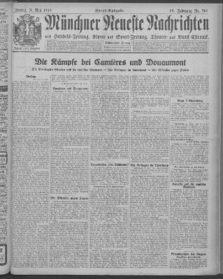 Münchner neueste Nachrichten Freitag 26. Mai 1916