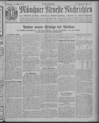 Münchner neueste Nachrichten Samstag 27. Mai 1916