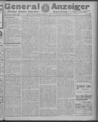 Münchner neueste Nachrichten Sonntag 28. Mai 1916