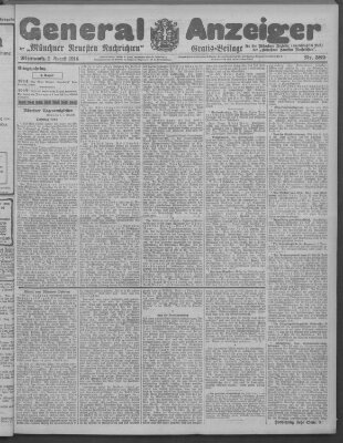 Münchner neueste Nachrichten Mittwoch 2. August 1916