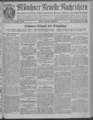 Münchner neueste Nachrichten Samstag 12. August 1916