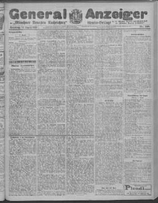 Münchner neueste Nachrichten Samstag 12. August 1916