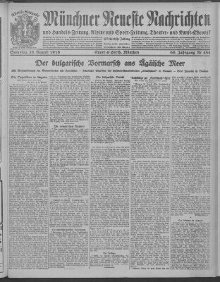 Münchner neueste Nachrichten Samstag 26. August 1916