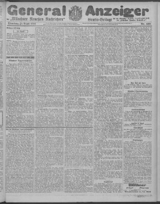 Münchner neueste Nachrichten Dienstag 29. August 1916