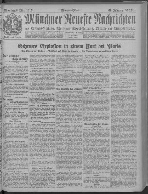 Münchner neueste Nachrichten Montag 6. März 1916