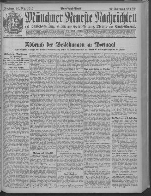 Münchner neueste Nachrichten Freitag 10. März 1916