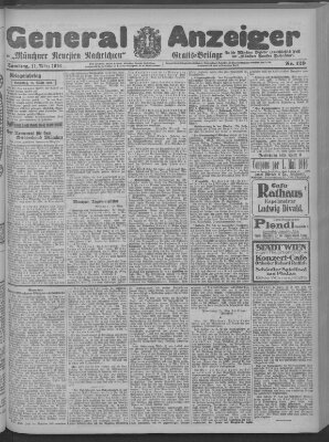 Münchner neueste Nachrichten Samstag 11. März 1916