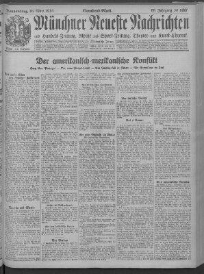 Münchner neueste Nachrichten Donnerstag 16. März 1916