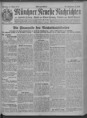 Münchner neueste Nachrichten Freitag 17. März 1916